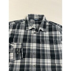 Kavu Shirt Men's L Flannel  Long‎ Sleeve 100% Polyester Black Plaid
